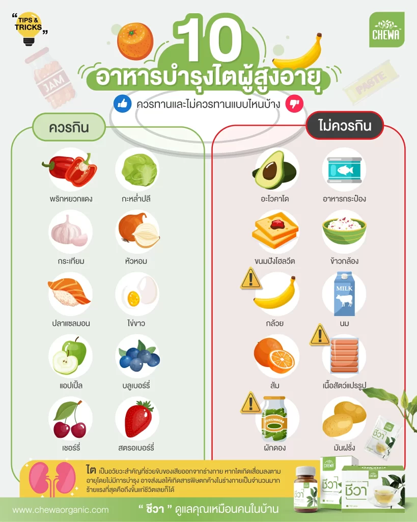 สรุป10 อาหารบํารุงไต ผู้สูงอายุ ควรและไม่ควร กินแบบไหน