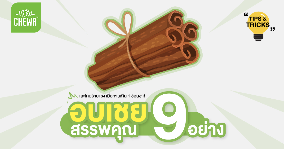 อบเชย สรรพคุณ 9 อย่าง และโทษร้ายแรง เมื่อทานเกิน 1 ช้อนชา!